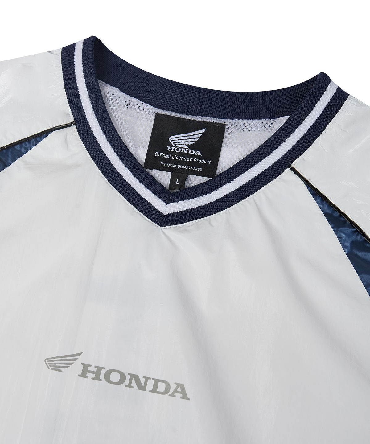 핍스 모터사이클(PHYPS MOTORCYCLE) Glosy Nylon V Neck Short Sleeve White