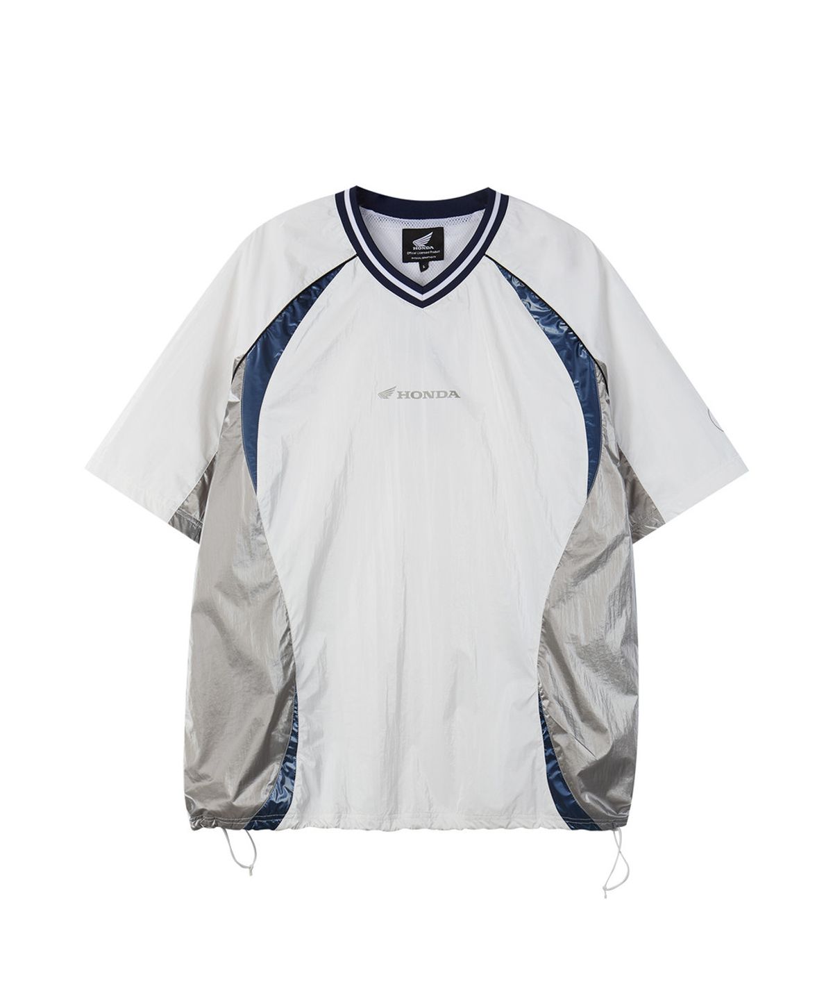 핍스 모터사이클(PHYPS MOTORCYCLE) Glosy Nylon V Neck Short Sleeve White
