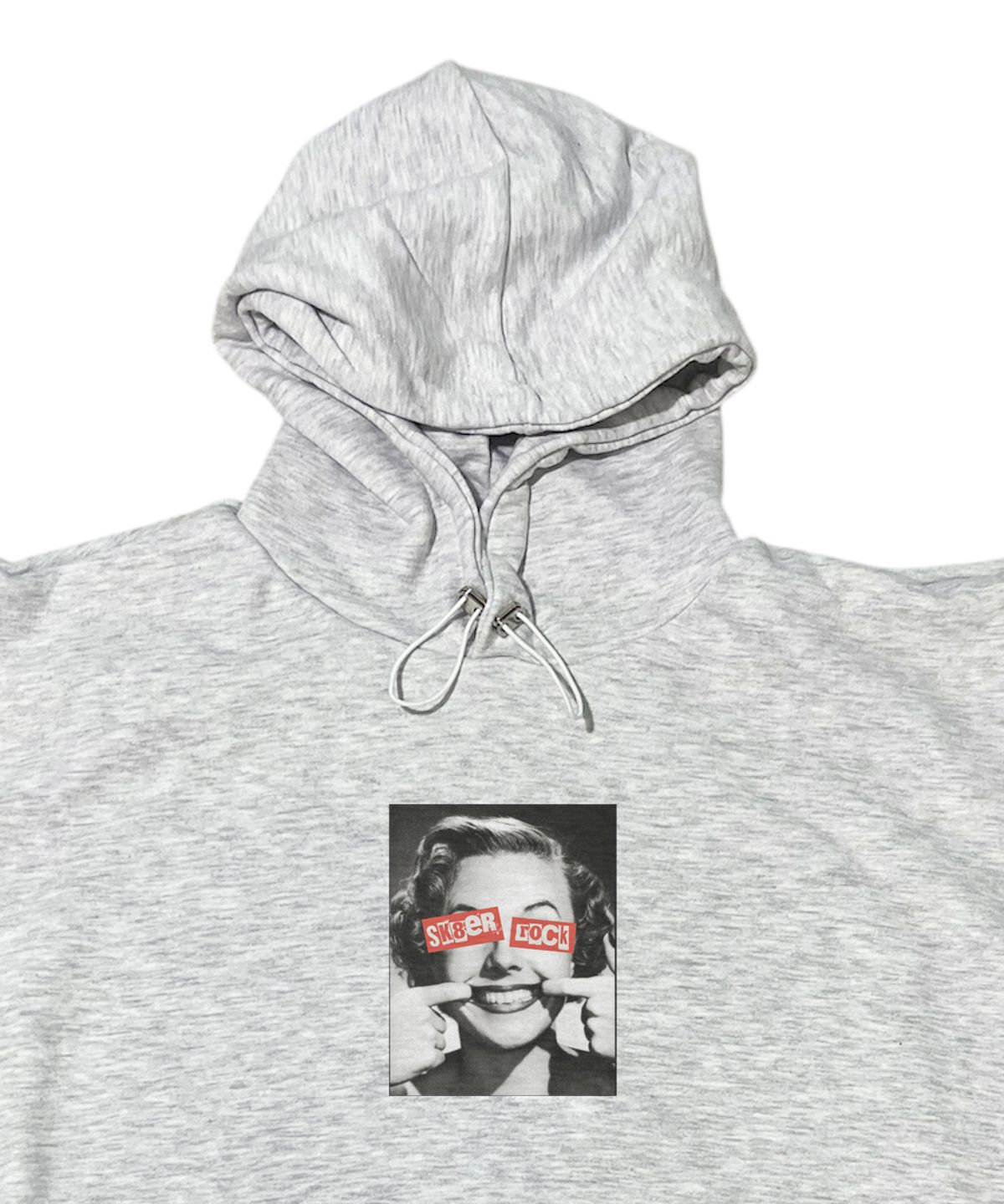 스케이터락(SK8ER ROCK) Forced Happiness Sweat Hood Vest ((white melange))