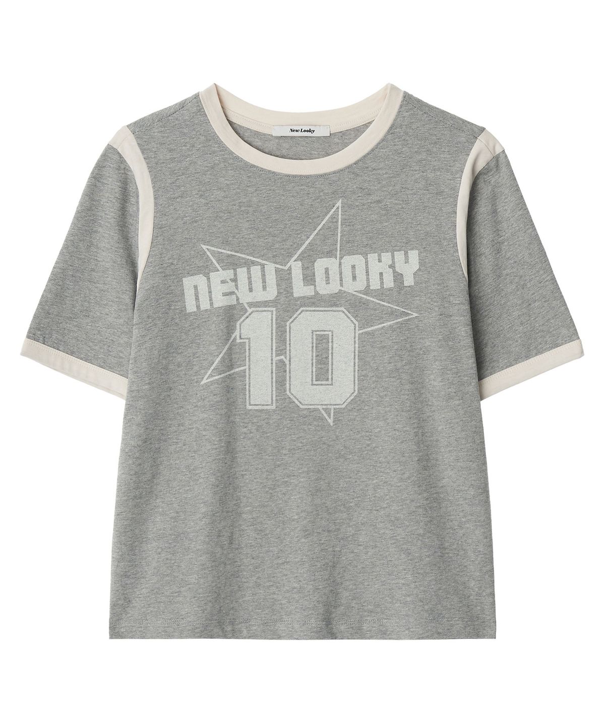 뉴루키(NEW LOOKY) Color block short sleeve t-shirt _Melange grey