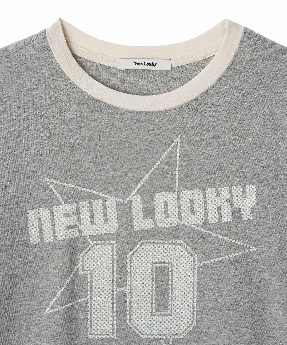 뉴루키(NEW LOOKY) Color block short sleeve t-shirt _Melange grey