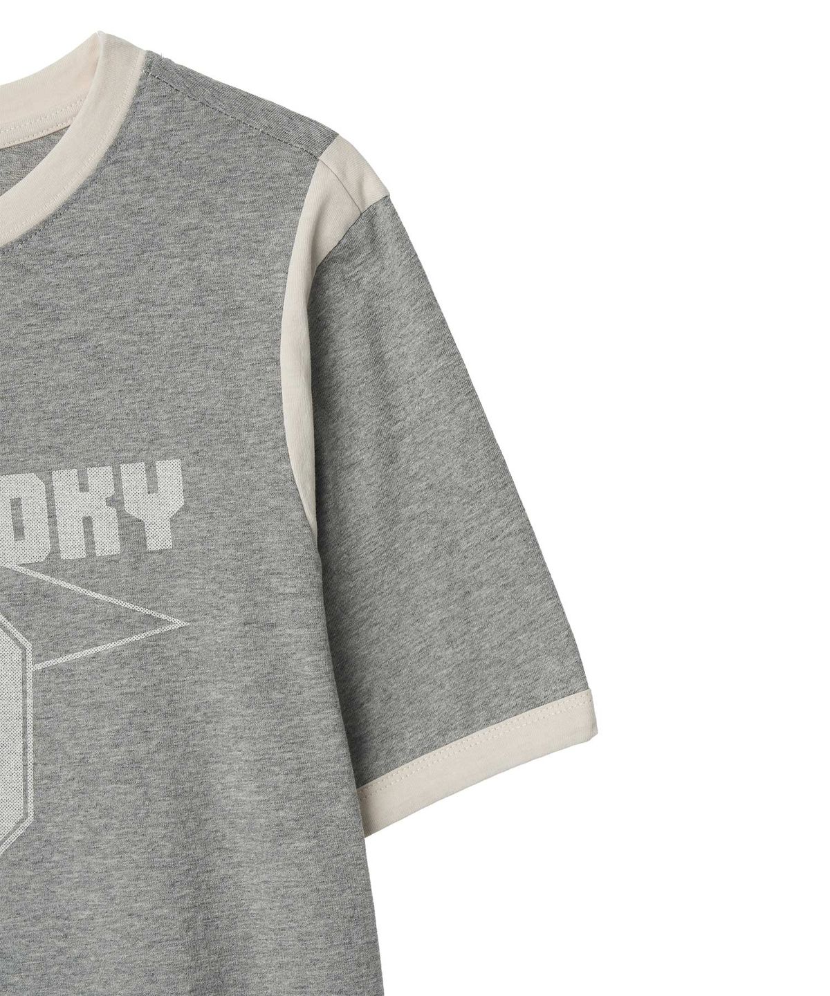 뉴루키(NEW LOOKY) Color block short sleeve t-shirt _Melange grey