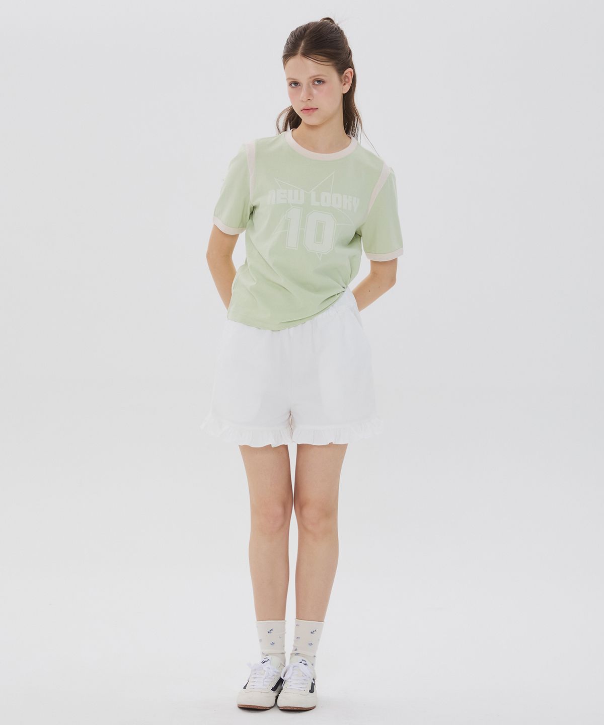 뉴루키(NEW LOOKY) Color block short sleeve t-shirt _Mint