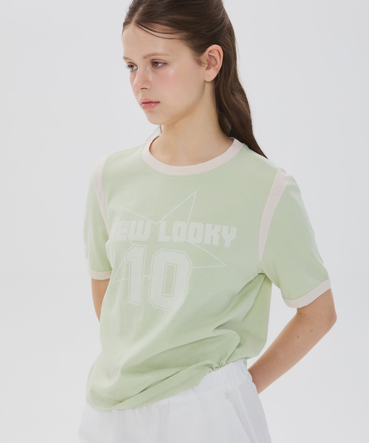 뉴루키(NEW LOOKY) Color block short sleeve t-shirt _Mint