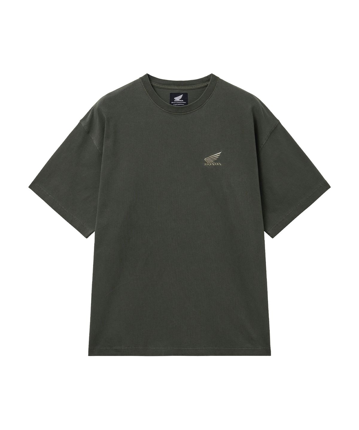 핍스 모터사이클(PHYPS MOTORCYCLE) [2Pack] Original Wing Logo Pigment Short Sleeve Khaki & White
