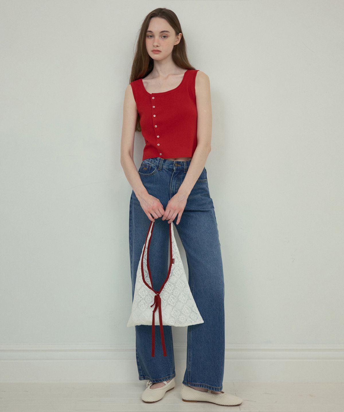 아우어노스텔지아(OURNOSTALGIA) Cider linen knit sleeveless_Red(OC25-KN07)