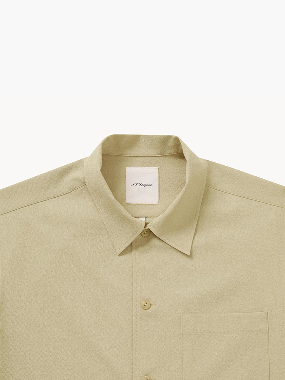 에스.티.듀퐁 클래식(S.T. DUPONT CLASSICS) 융착사 링클프리 워크레저 에센셜 반팔 셔츠 베이지 SE6MM22HS955SBE