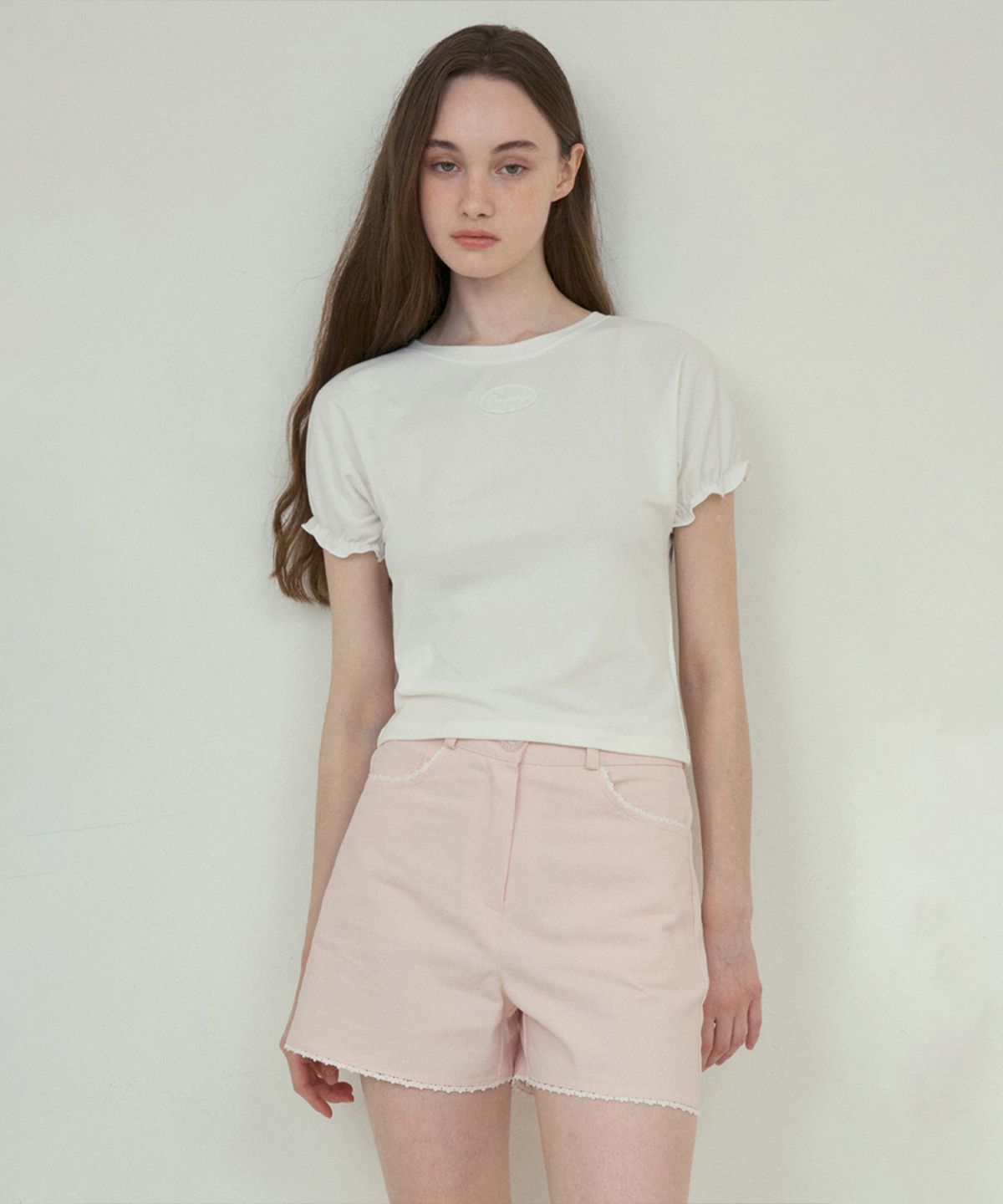 아우어노스텔지아(OURNOSTALGIA) Honeydew puff t-shirt_Ivory(O25-TP09)