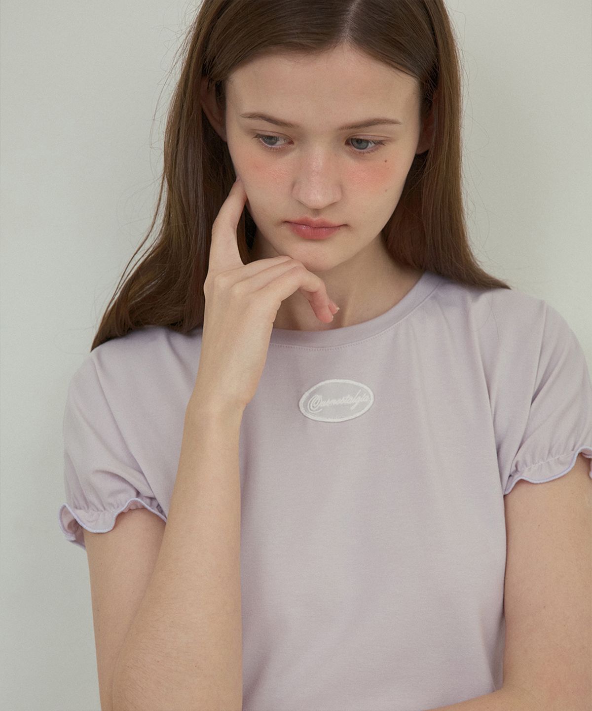 아우어노스텔지아(OURNOSTALGIA) Honeydew puff t-shirt_Lavender(O25-TP09)