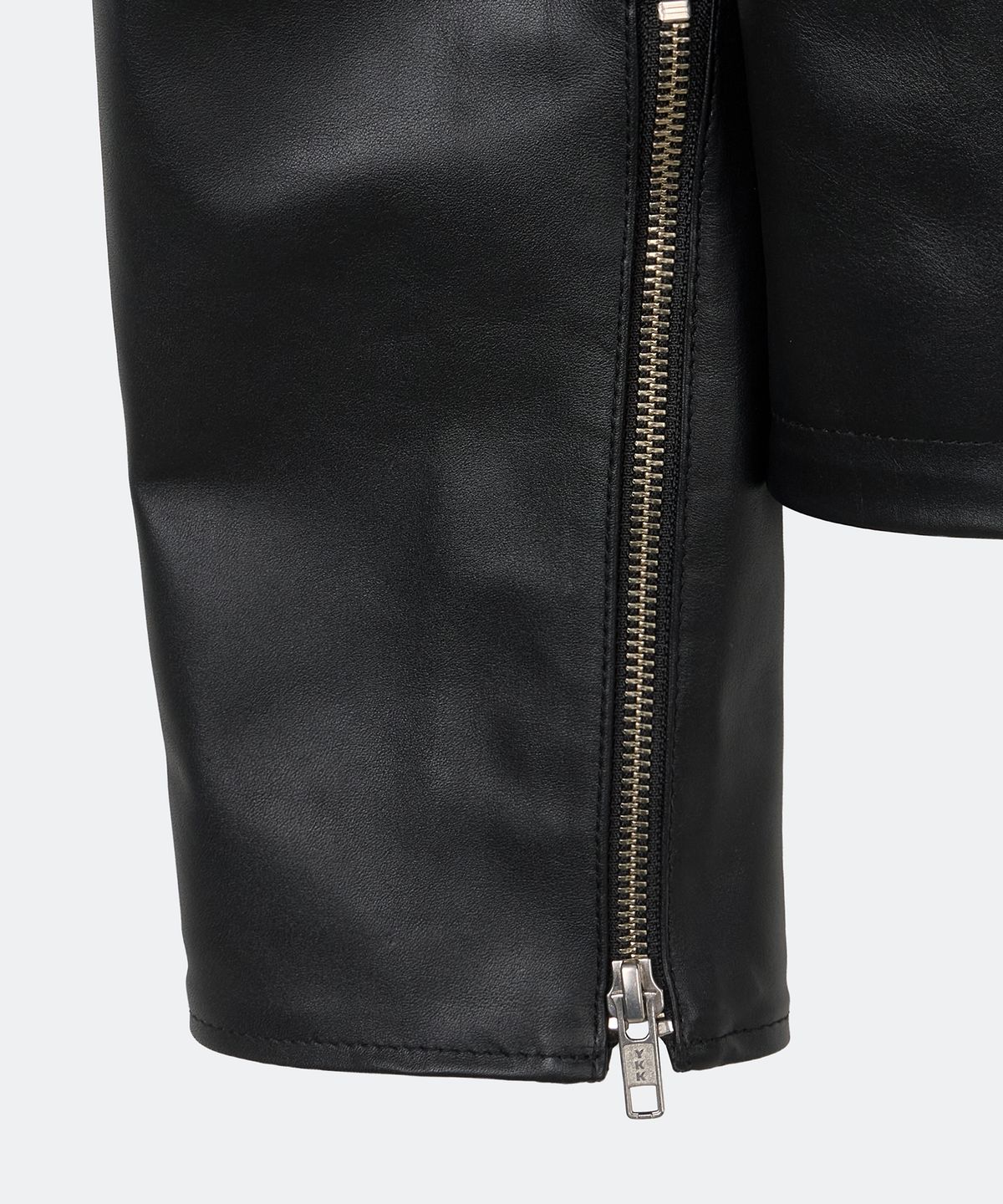 유지(YUJI) LAYERED COLLAR LEATHER JACKET BLACK