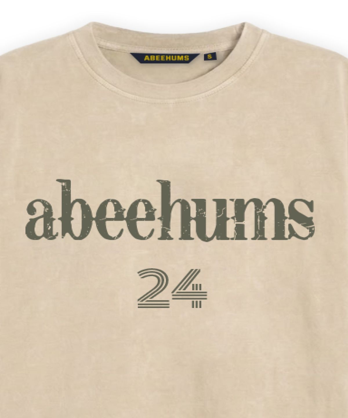어비험즈(ABEEHUMS) 피그먼트 다잉 NO.24 반팔 티셔츠 ABH365-112 베이지