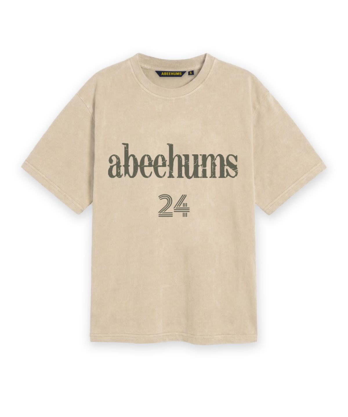 어비험즈(ABEEHUMS) 피그먼트 다잉 NO.24 반팔 티셔츠 ABH365-112 베이지