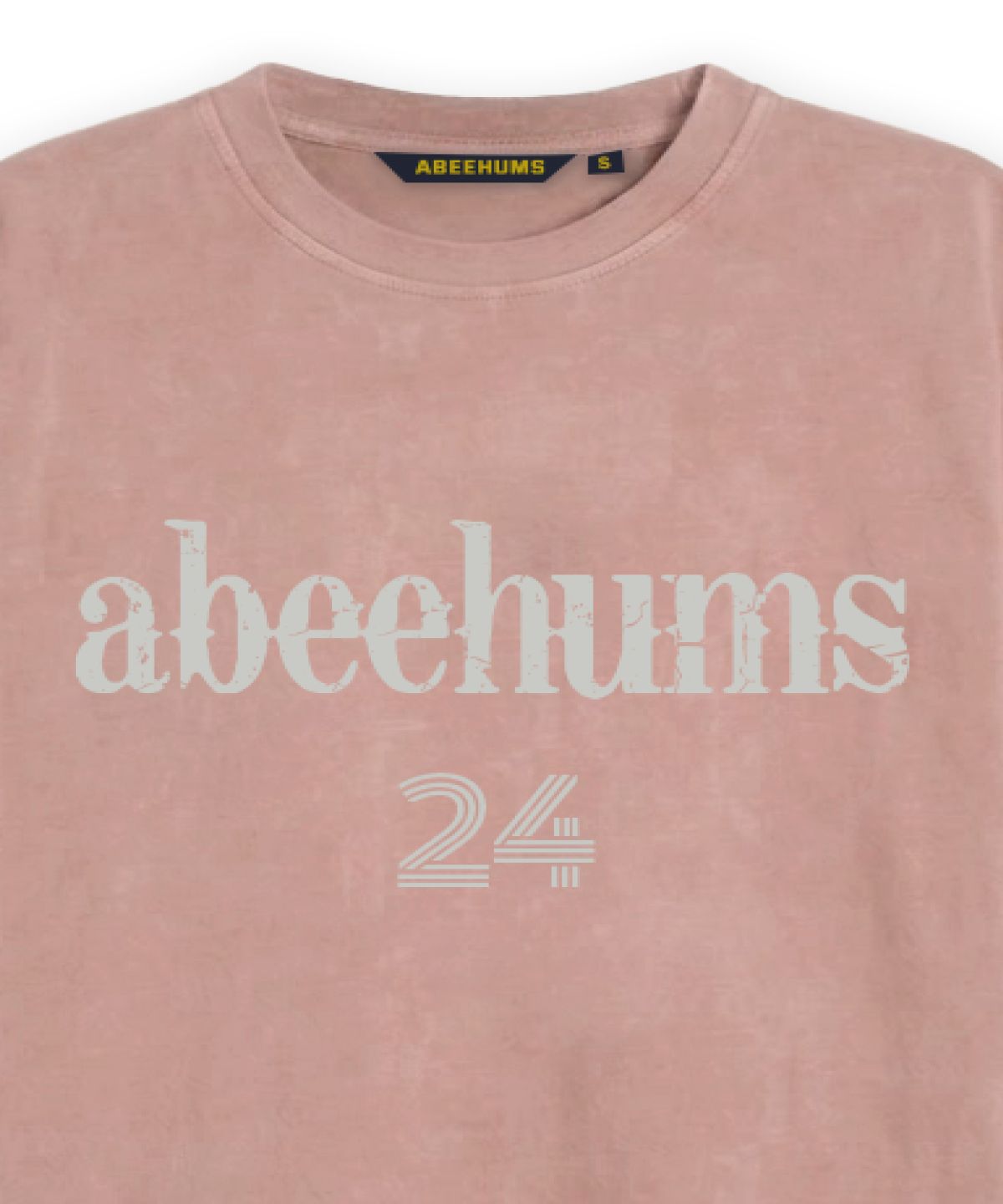 어비험즈(ABEEHUMS) 피그먼트 다잉 NO.24 반팔 티셔츠 ABH365-112 더스티핑크