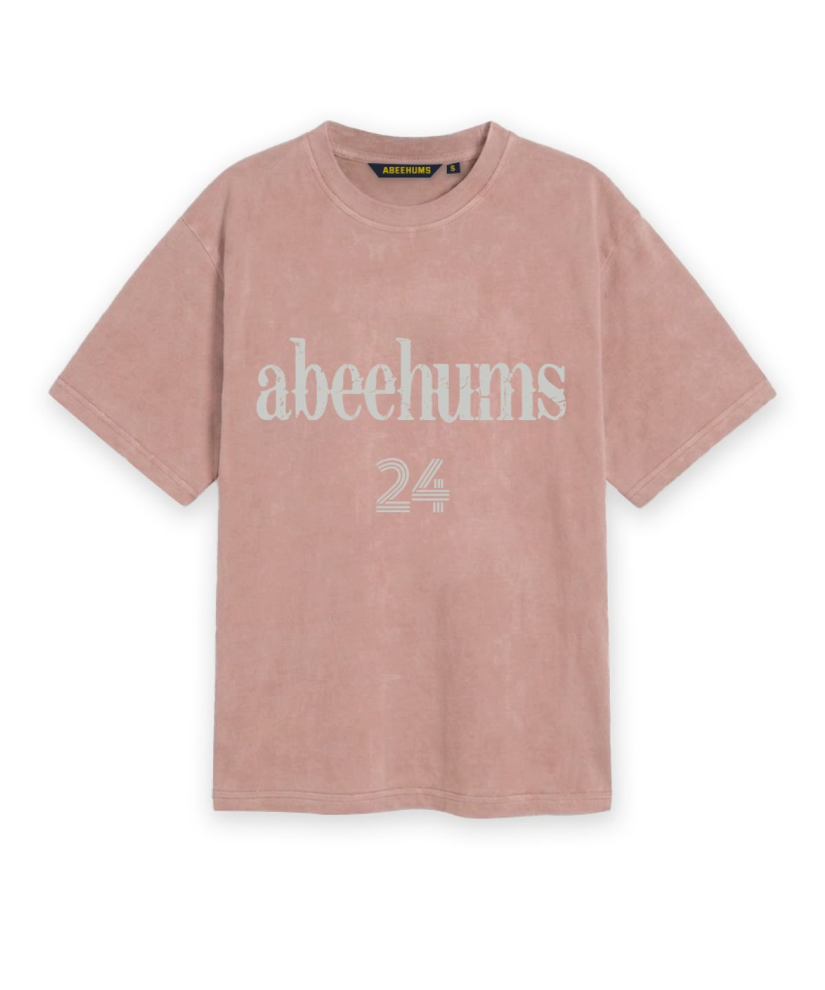 어비험즈(ABEEHUMS) 피그먼트 다잉 NO.24 반팔 티셔츠 ABH365-112 더스티핑크