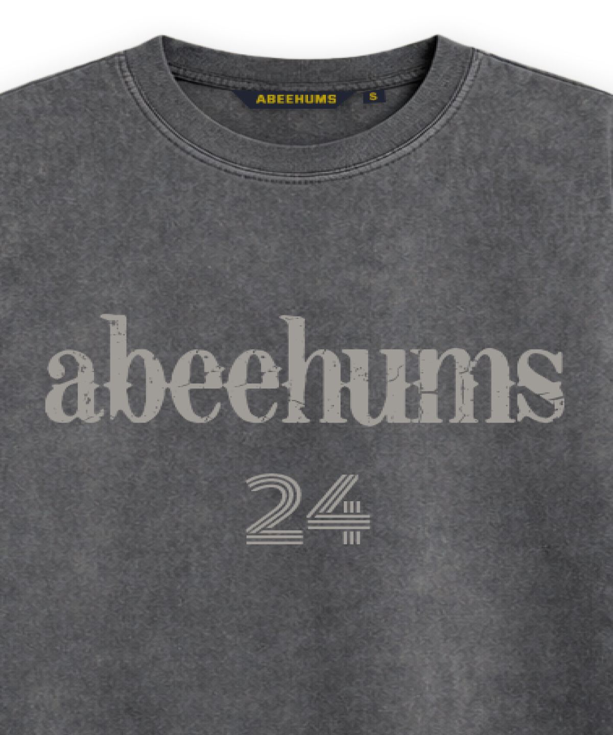 어비험즈(ABEEHUMS) 피그먼트 다잉 NO.24 반팔 티셔츠 ABH365-112 챠콜
