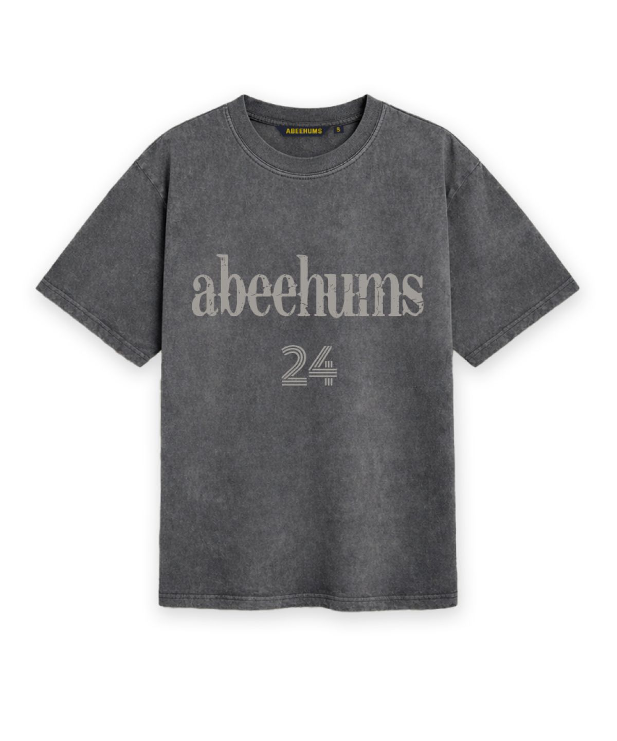 어비험즈(ABEEHUMS) 피그먼트 다잉 NO.24 반팔 티셔츠 ABH365-112 챠콜