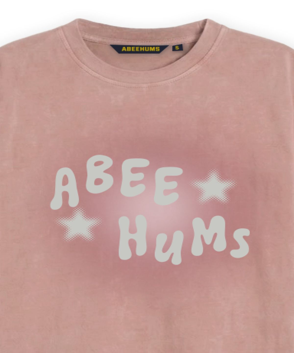 어비험즈(ABEEHUMS) 피그먼트 다잉 펑크 반팔 티셔츠 ABH365-110 더스티핑크