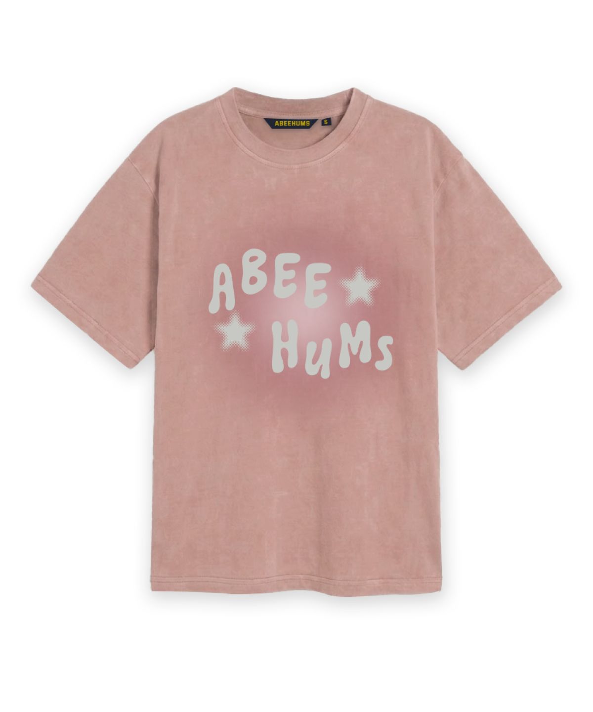 어비험즈(ABEEHUMS) 피그먼트 다잉 펑크 반팔 티셔츠 ABH365-110 더스티핑크