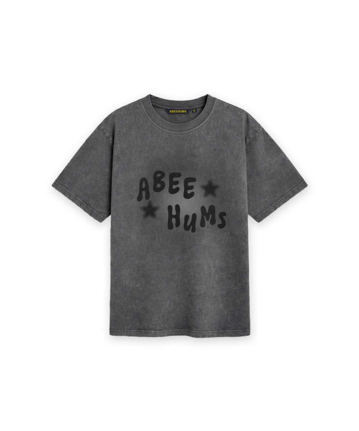 어비험즈(ABEEHUMS) 피그먼트 다잉 펑크 반팔 티셔츠 ABH365-110 챠콜