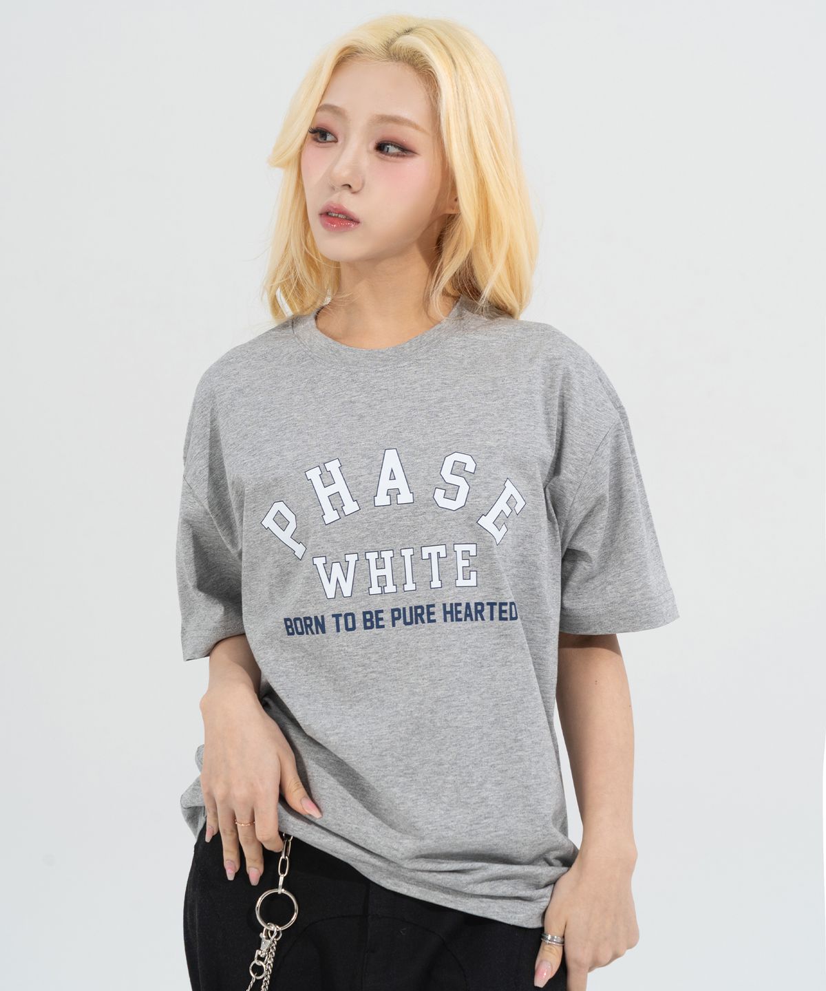페이즈화이트(PHASEWHITE) [PHASE_3] PW COLLEGE TEE_MELANGE / 8802026-ST08