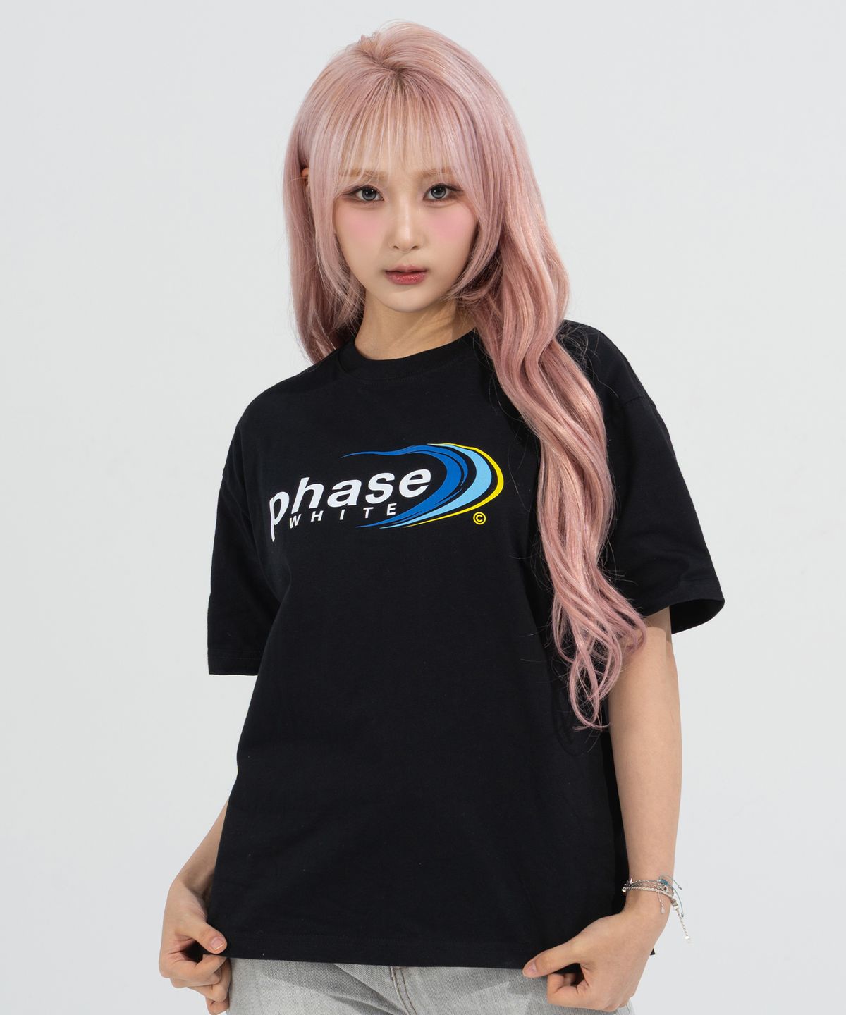 페이즈화이트(PHASEWHITE) [PHASE_3] MOON PHASE TEE_BLACK / 8802026-ST06