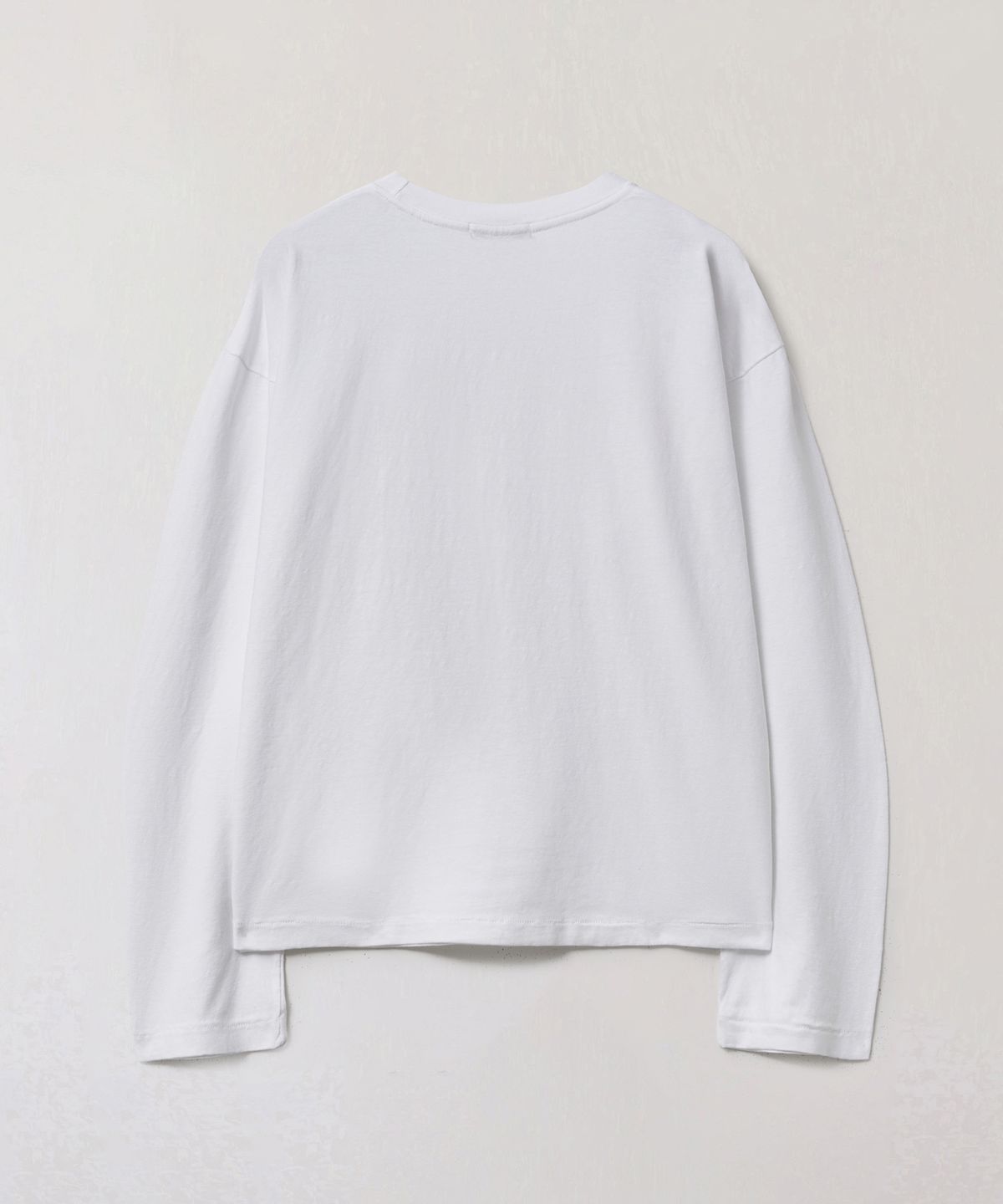 플라비즘(PLAVISM) Women Plain Relaxed Long Sleeve T-Shirt -White