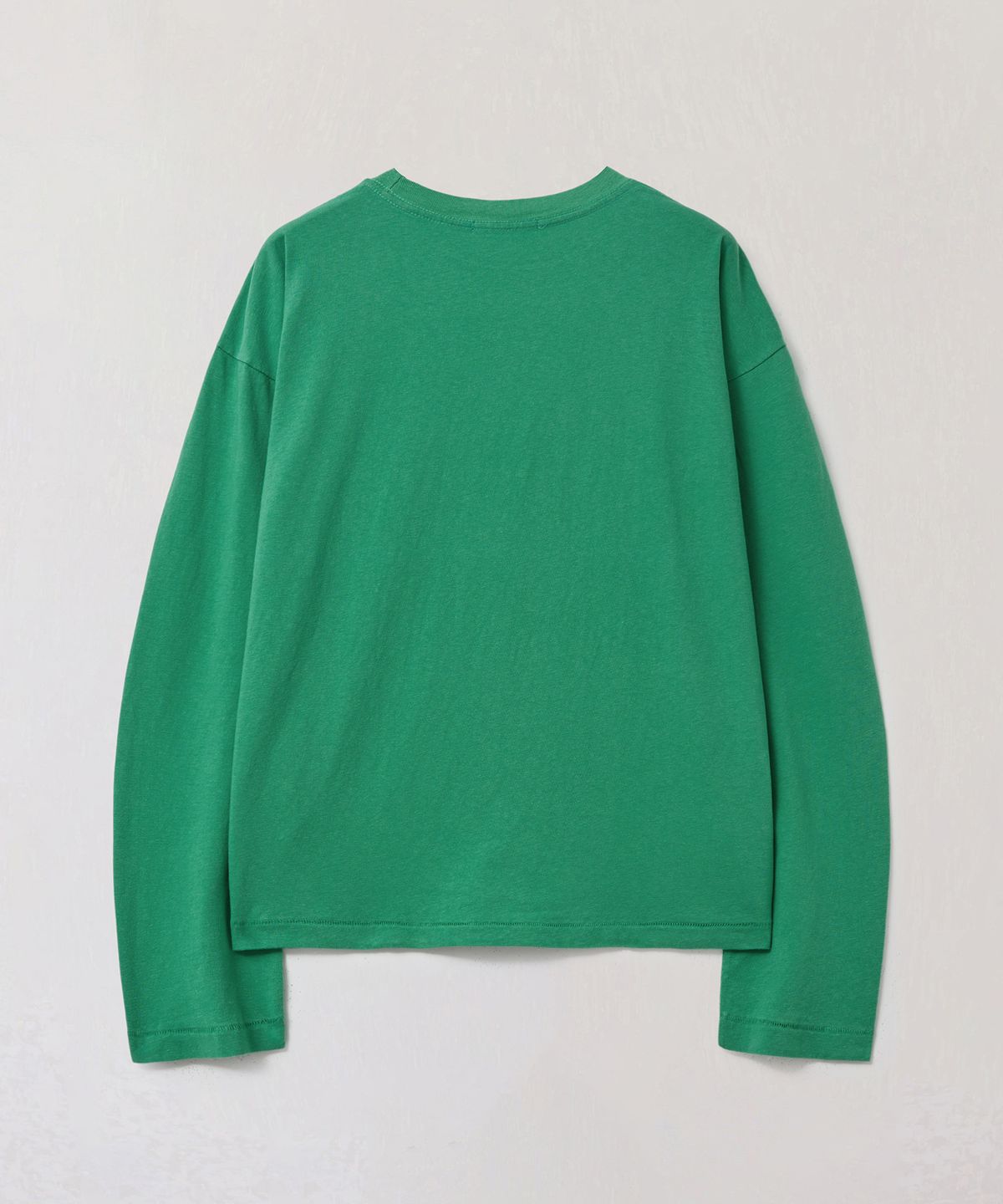 플라비즘(PLAVISM) Women Plain Relaxed Long Sleeve T-Shirt - Green