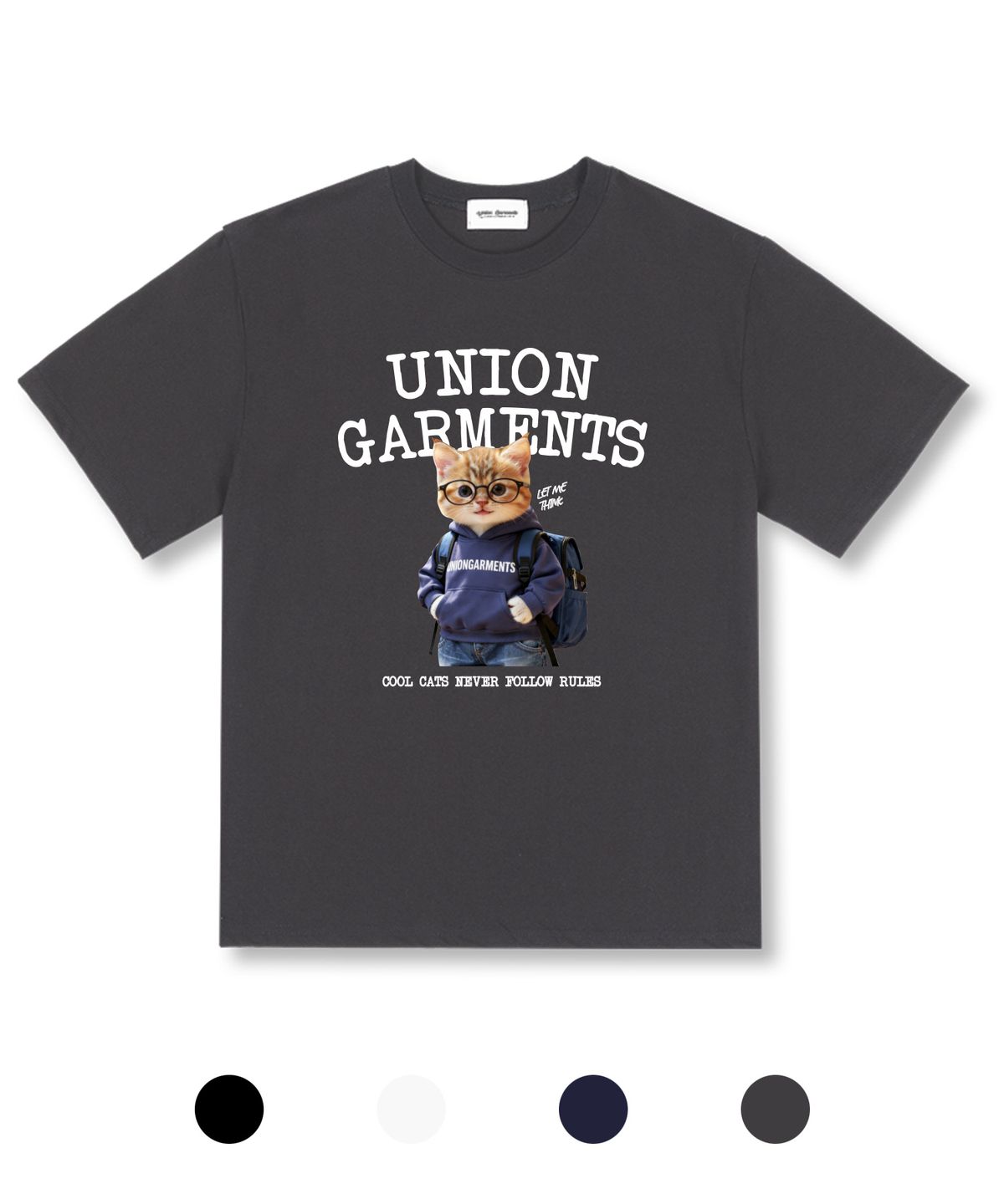 유니온가먼츠(UNION GARMENTS) 딜리전트캣 오버핏 반팔 티셔츠 4COLOR