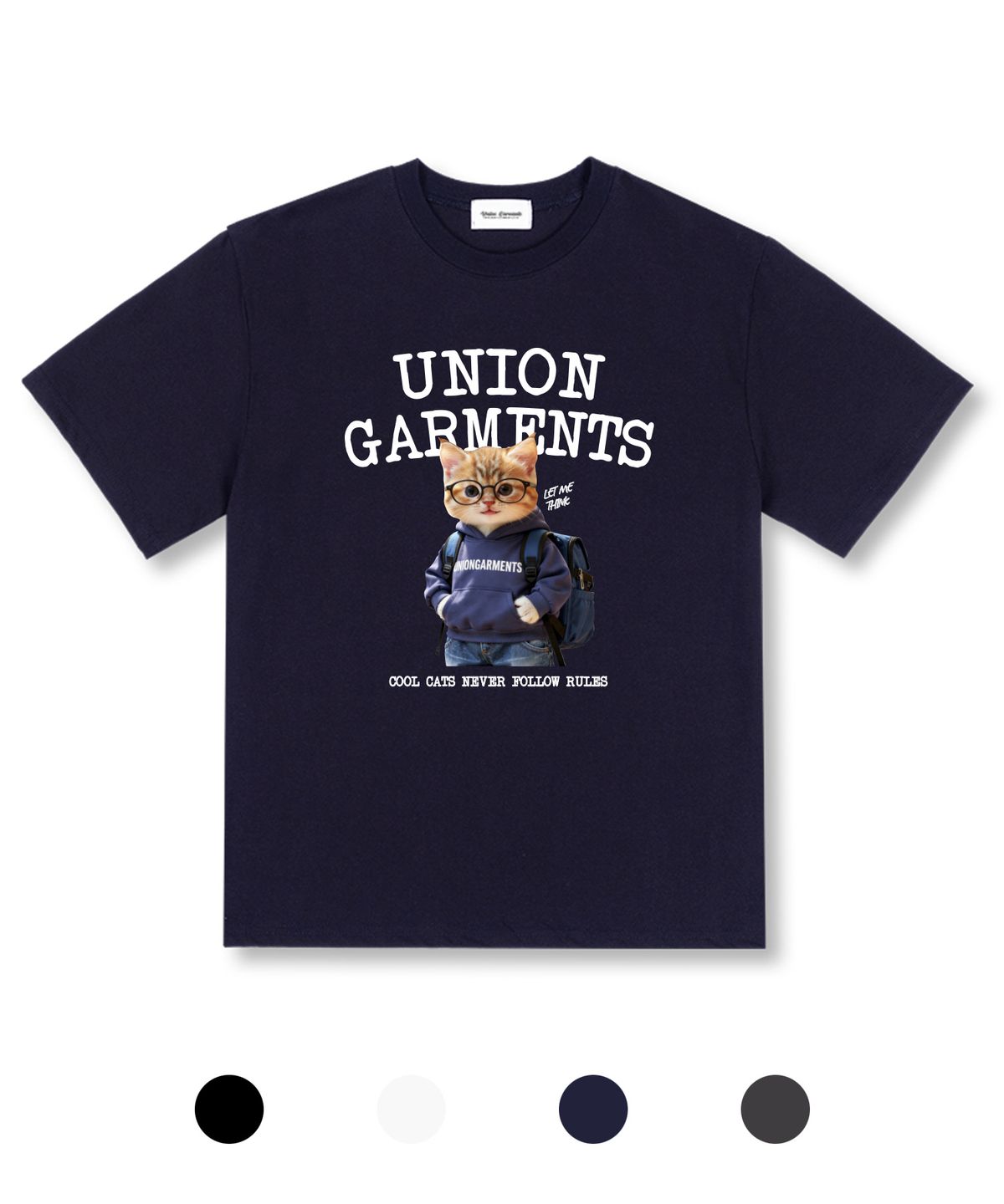 유니온가먼츠(UNION GARMENTS) 딜리전트캣 오버핏 반팔 티셔츠 4COLOR