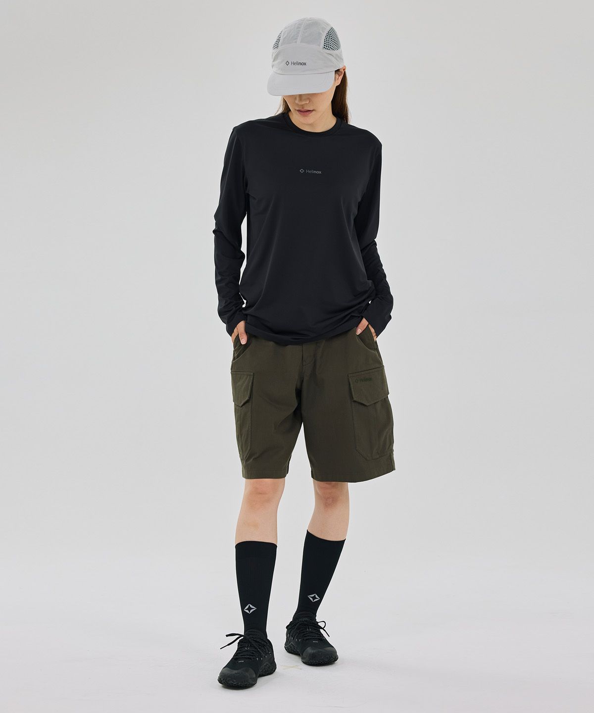 헬리녹스 웨어(HELINOX WEAR) 코튼 혼방 카고 쇼츠_Dark Khaki