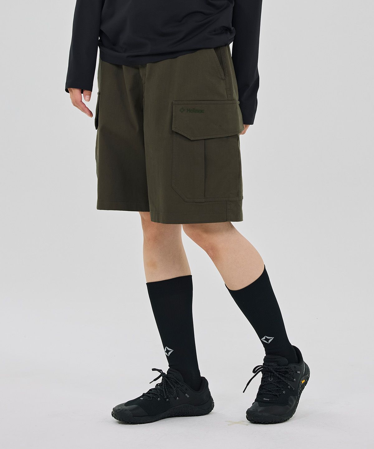 헬리녹스 웨어(HELINOX WEAR) 코튼 혼방 카고 쇼츠_Dark Khaki