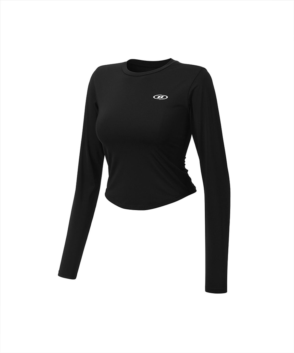 본투윈(BORN TO WIN) W SYMBOL B QUICK DRY SEMI CROP LONG SLEEVE [BLACK]