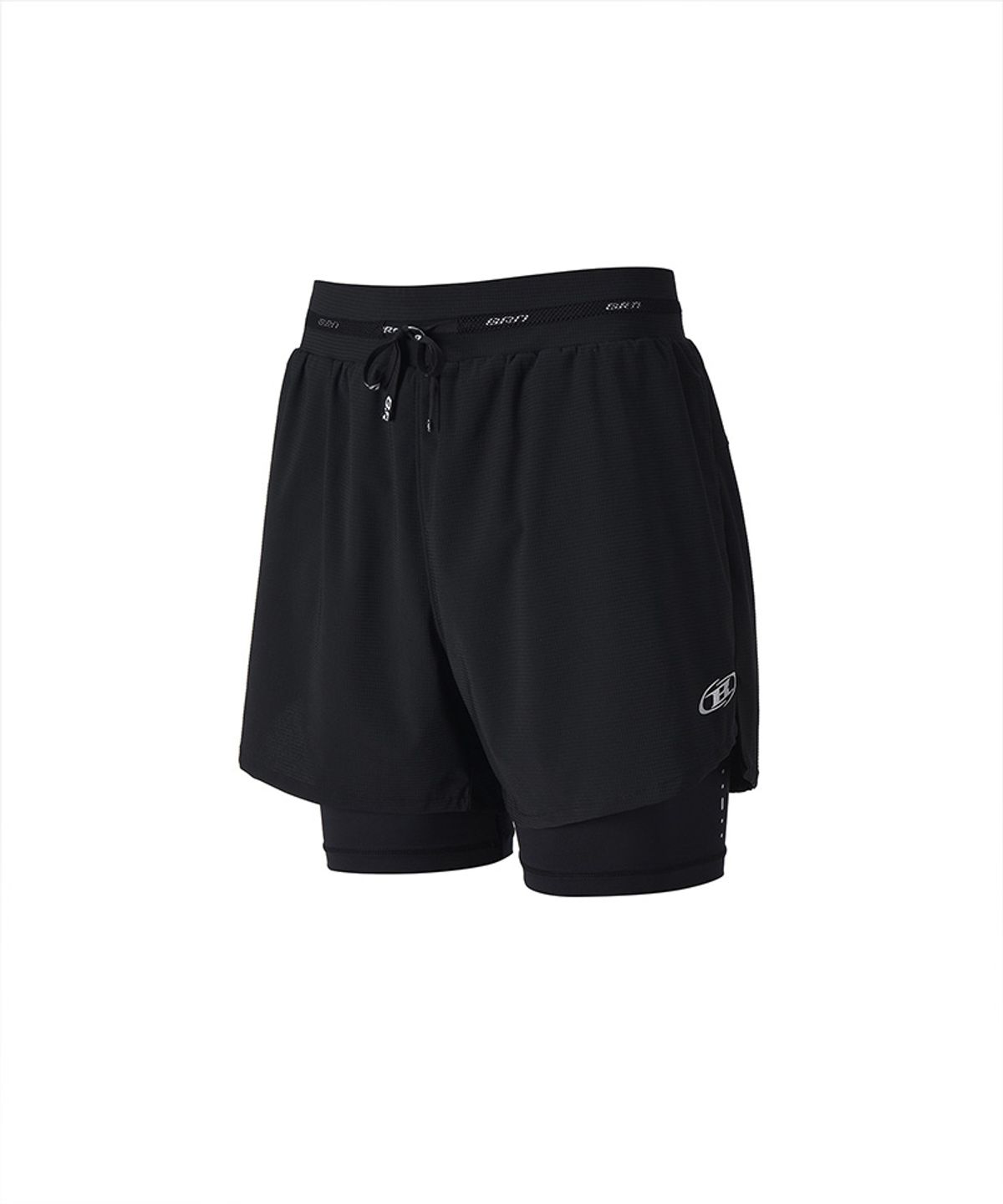 본투윈(BORN TO WIN) SYMBOL B ACTIVE 2 IN 1 SHORTS [BLACK]