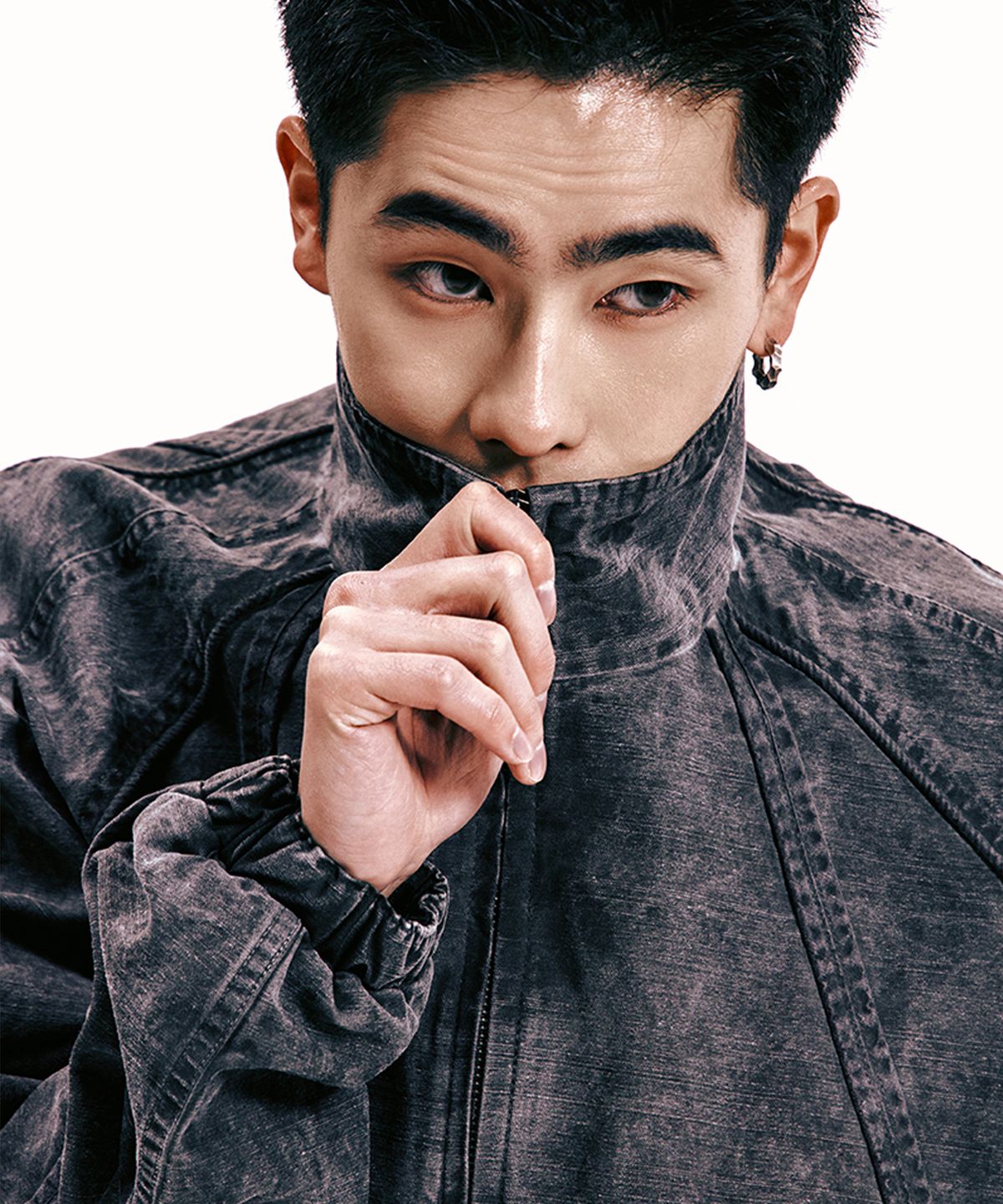 엔드릭스(EDLIX) Edge-Bound Dyed High-Neck Jacket (Black)