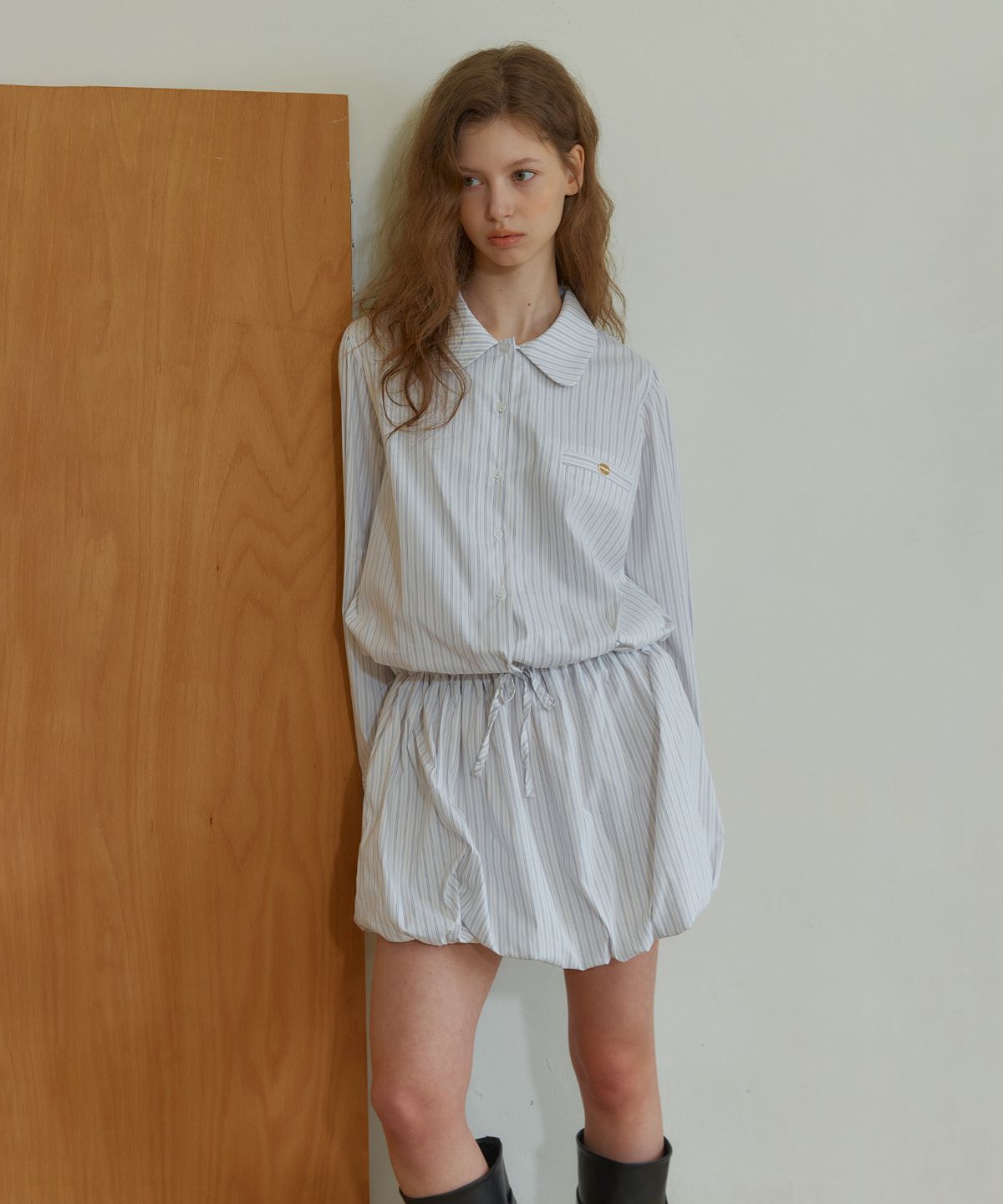 아노에틱(ANOETIC) ANC BALLOON FIT STRIPED SKIRT _WHITE