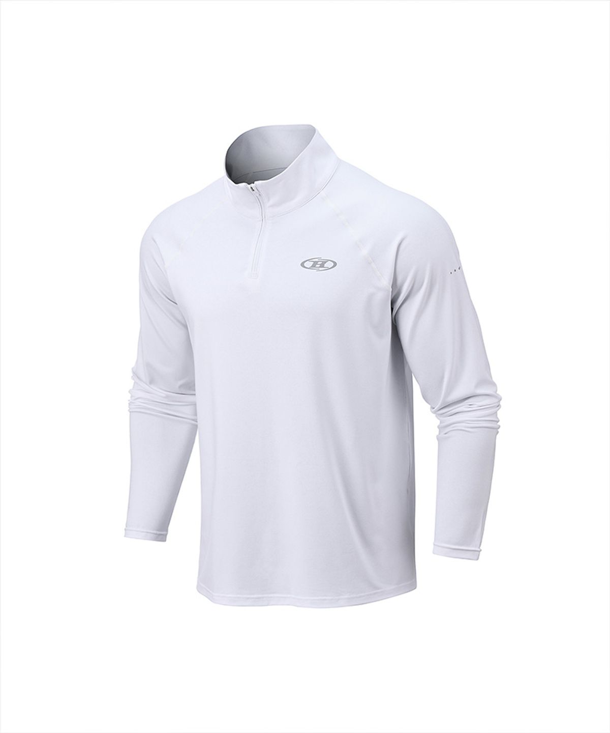 본투윈(BORN TO WIN) SYMBOL B SEMI MUSCLE FIT HALF ZIP-UP LONG SLEEVE [WHITE]