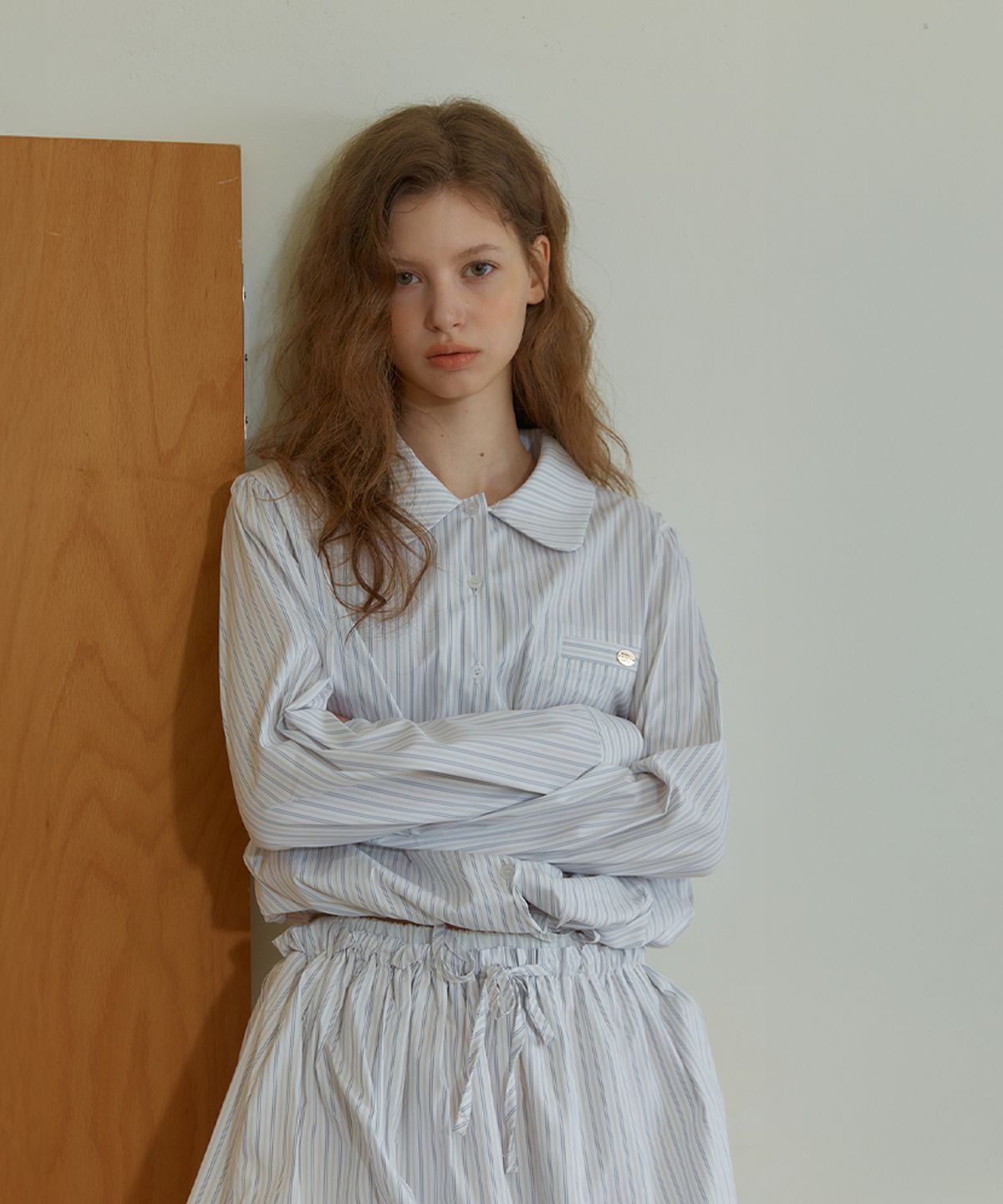 아노에틱(ANOETIC) ANC STRING STRIPE SHIRT_WHITE
