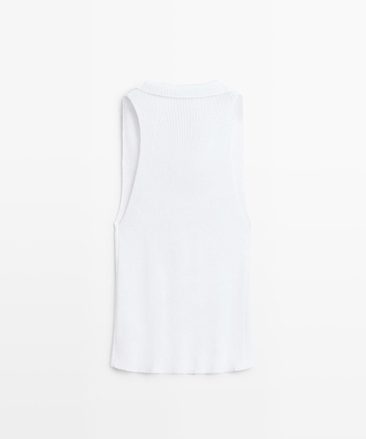 마시모두띠(MASSIMO DUTTI) 드레이프넥 코튼 탑