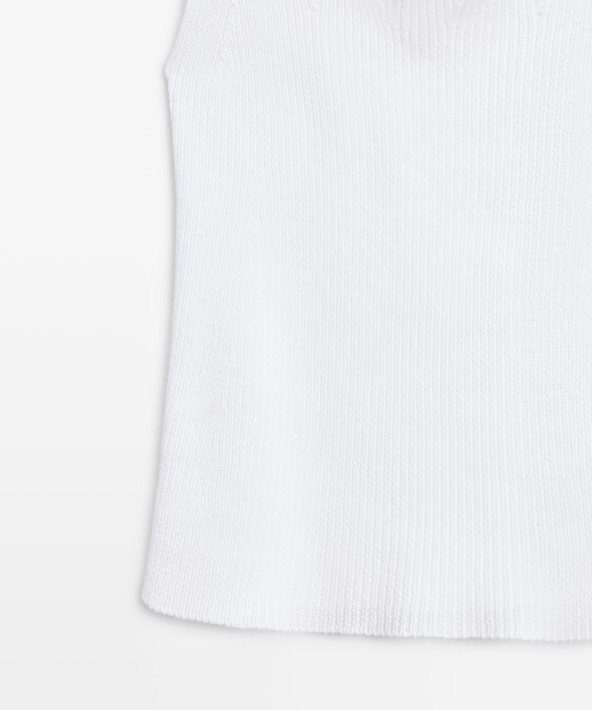 마시모두띠(MASSIMO DUTTI) 드레이프넥 코튼 탑