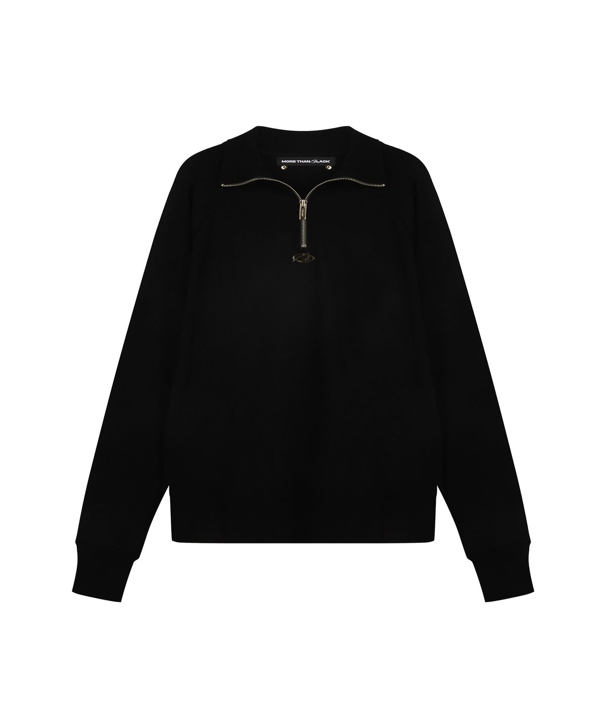 모어댄블랙(MORE THAN BLACK) LOGO ZIP UP CROP KNIT
