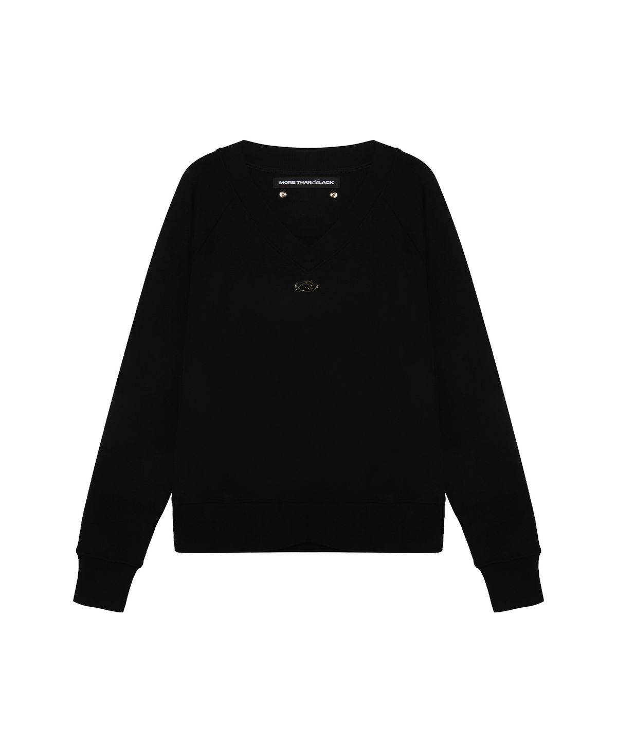 모어댄블랙(MORE THAN BLACK) LOGO V CROP KNIT