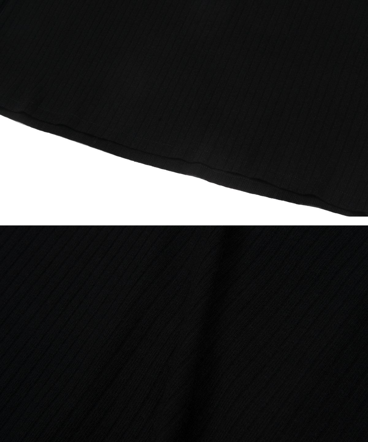 모어댄블랙(MORE THAN BLACK) LOGO ONE SIDE HALF ZIP UP KNIT