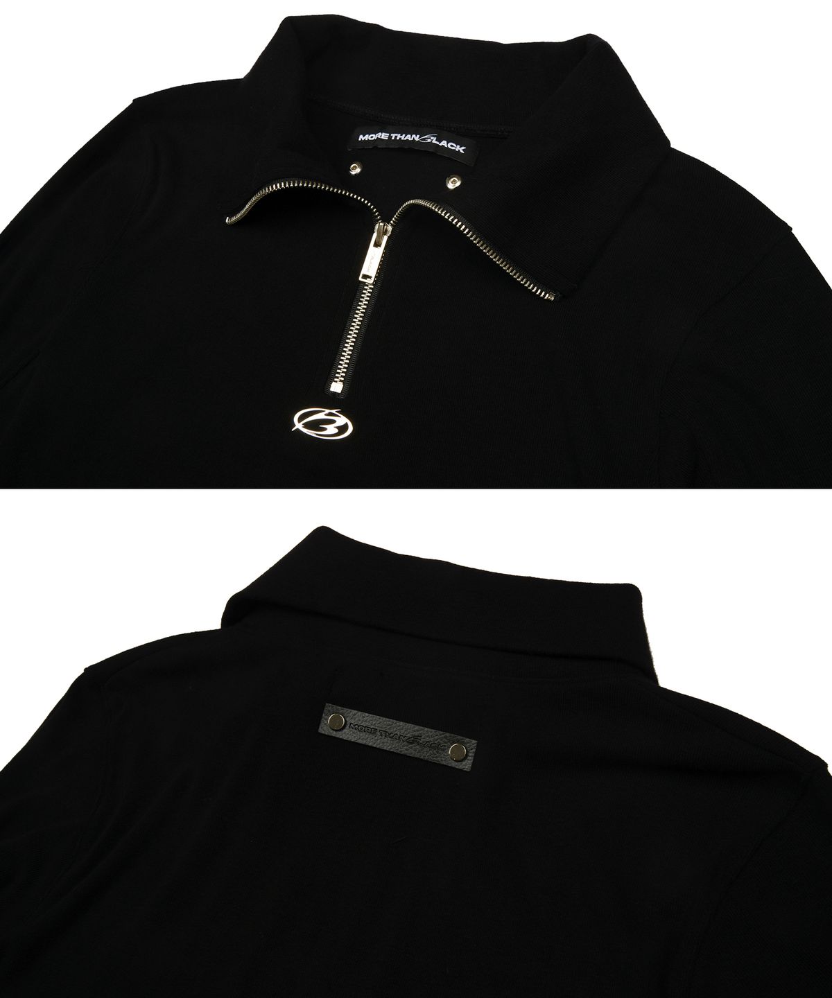 모어댄블랙(MORE THAN BLACK) LOGO ZIP UP HALF SLEEVE
