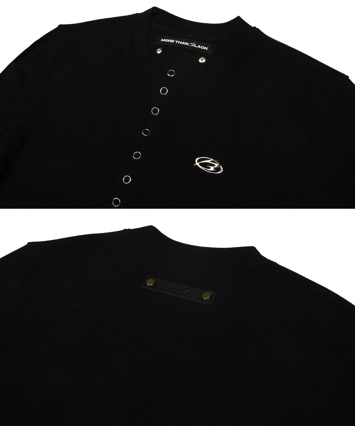 모어댄블랙(MORE THAN BLACK) LOGO SNAP HALF SLEEVE