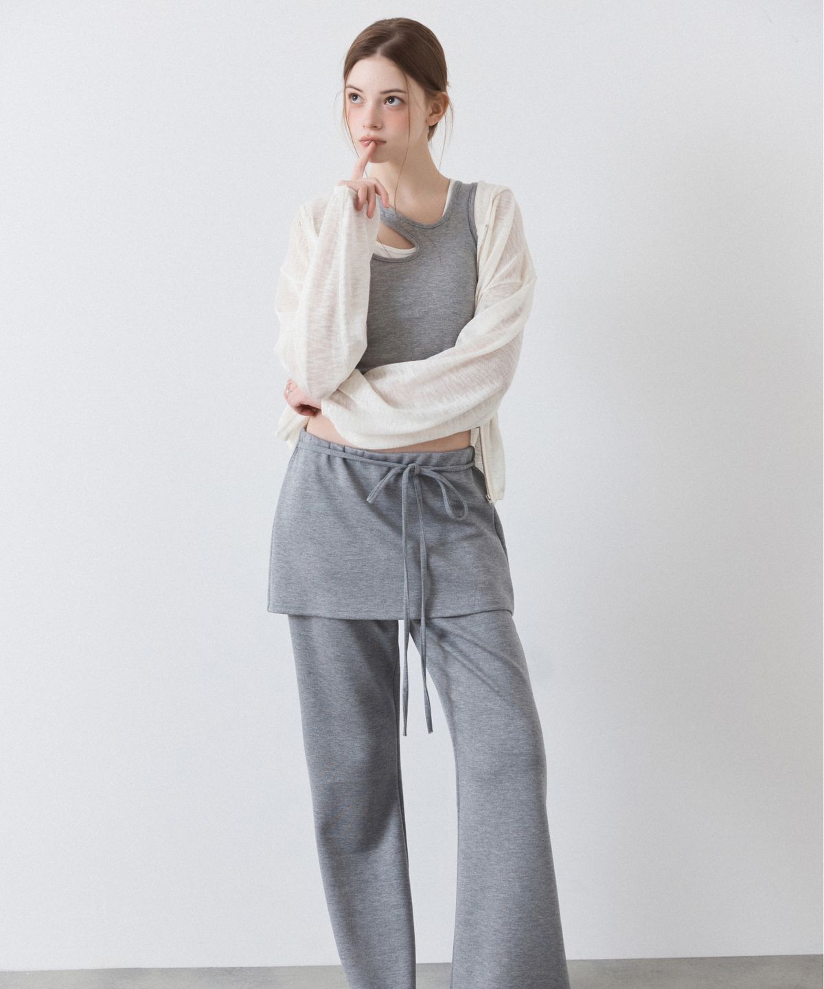 미쏘(MIXXO) 리본 스커트 레이어드 팬츠_MIWTMG41SS MIWTMG81QS
