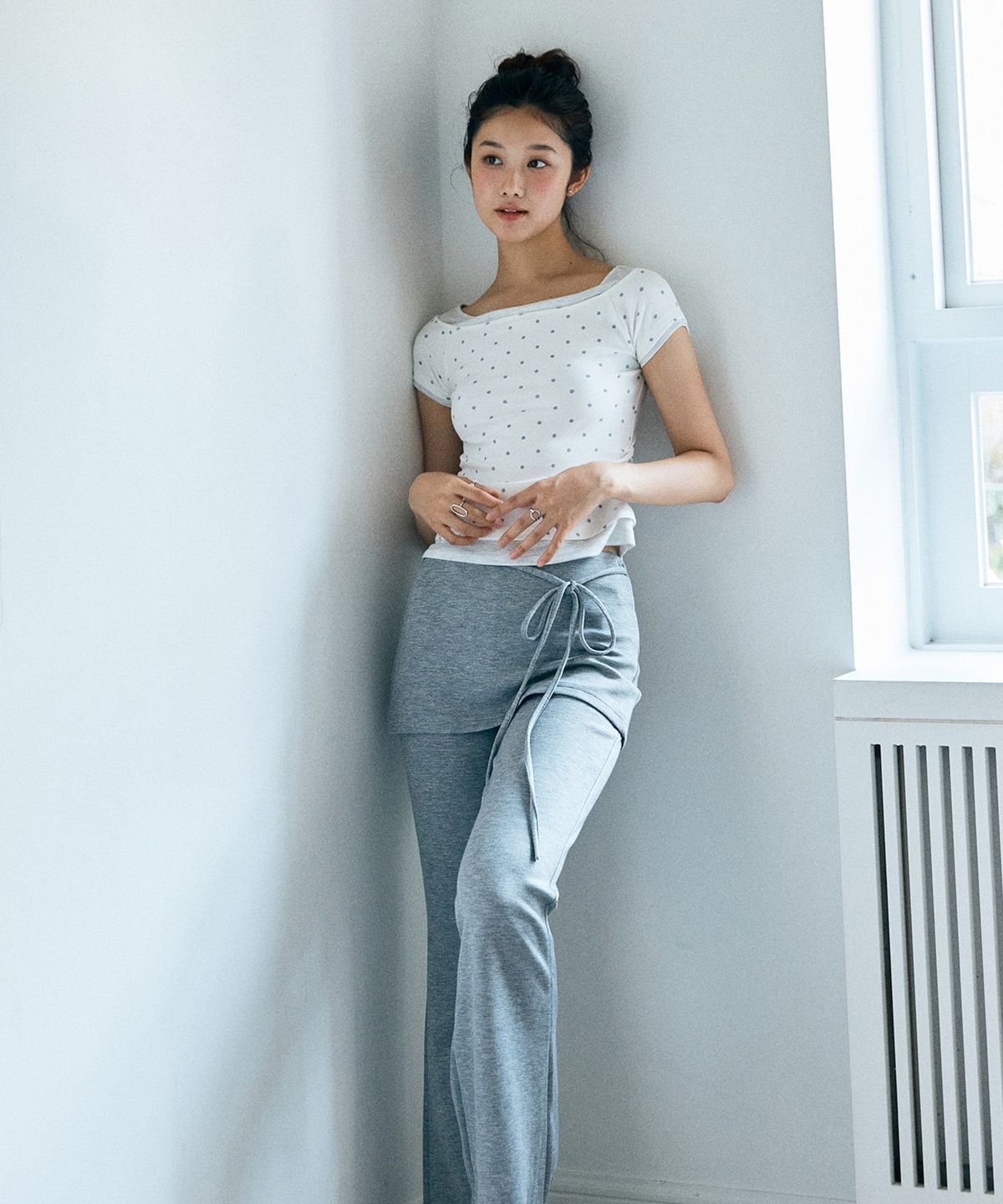 미쏘(MIXXO) 리본 스커트 레이어드 팬츠_MIWTMG41SS MIWTMG81QS