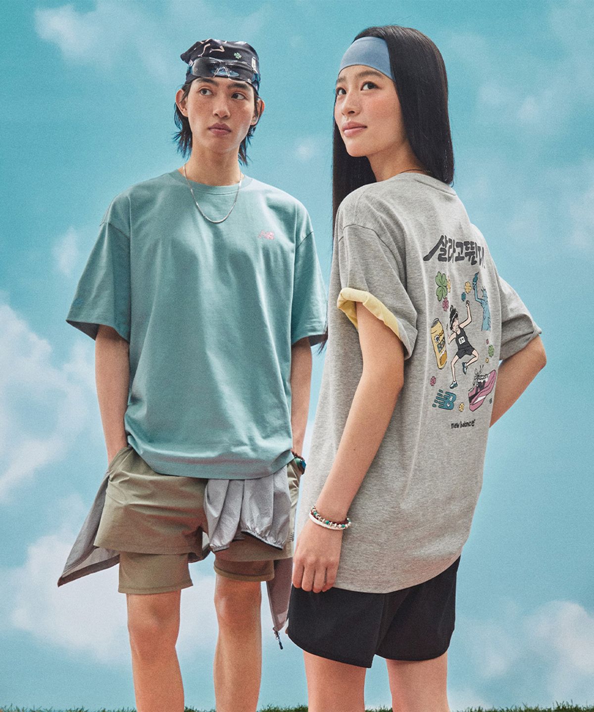 뉴발란스(NEW BALANCE) NBNEG21463 / UNI 살라고뛴다 픽토그램 반팔티 (M/GRAY)