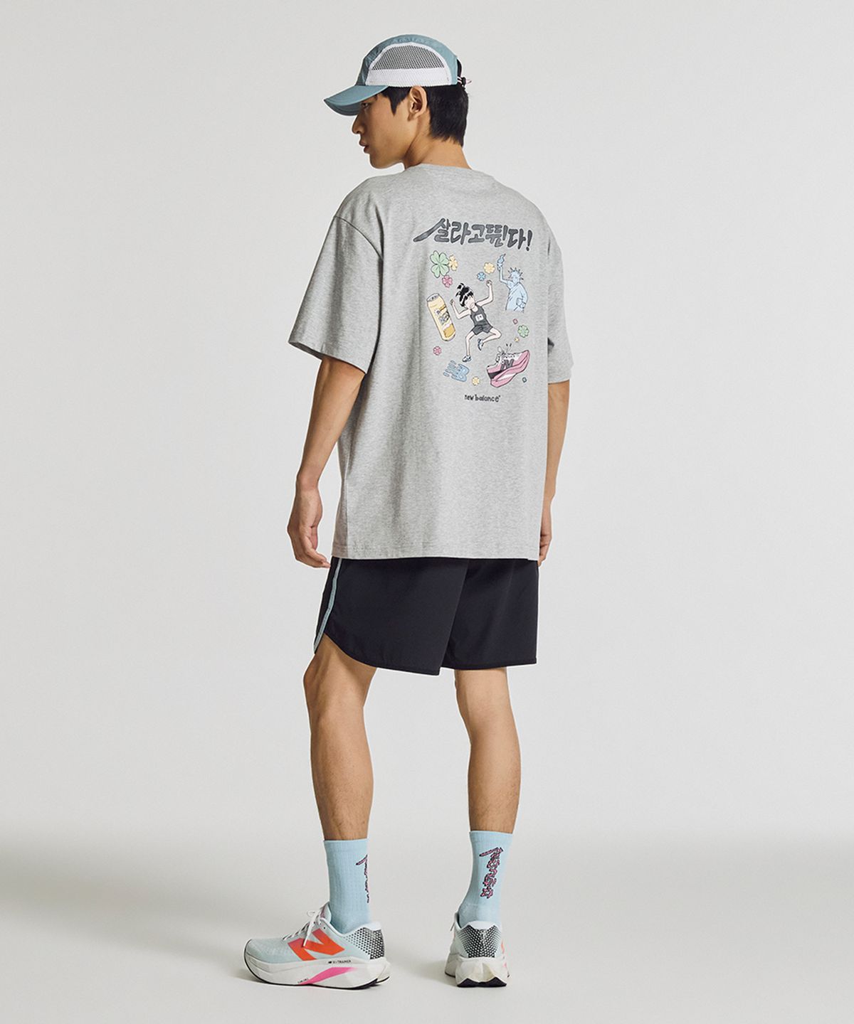뉴발란스(NEW BALANCE) NBNEG21463 / UNI 살라고뛴다 픽토그램 반팔티 (M/GRAY)