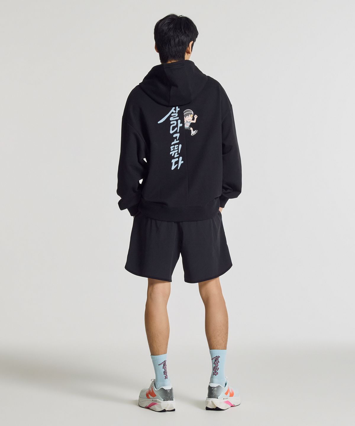 뉴발란스(NEW BALANCE) NBN0G21403 / UNI 살라고뛴다 픽토그램 후드티 (BLACK)