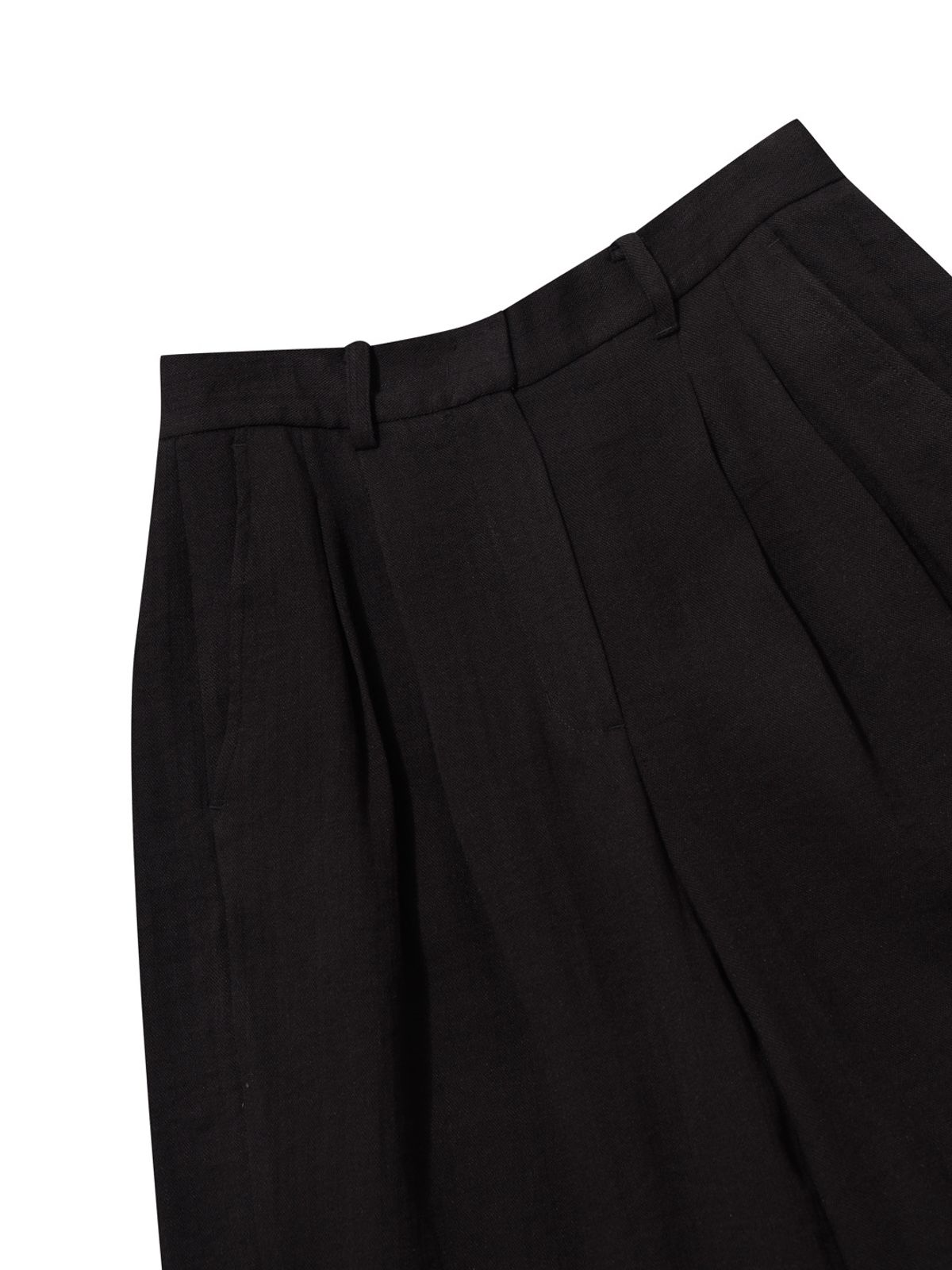 올젠(OLZEN) 여성 린넨 라이크 하프 팬츠_ZLG2PH2301BK